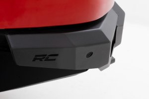 Ram 1500 Front Bumper - Rough Country - High Clearance with Skid Plate and LED Lights - Flat Black - '19-'23